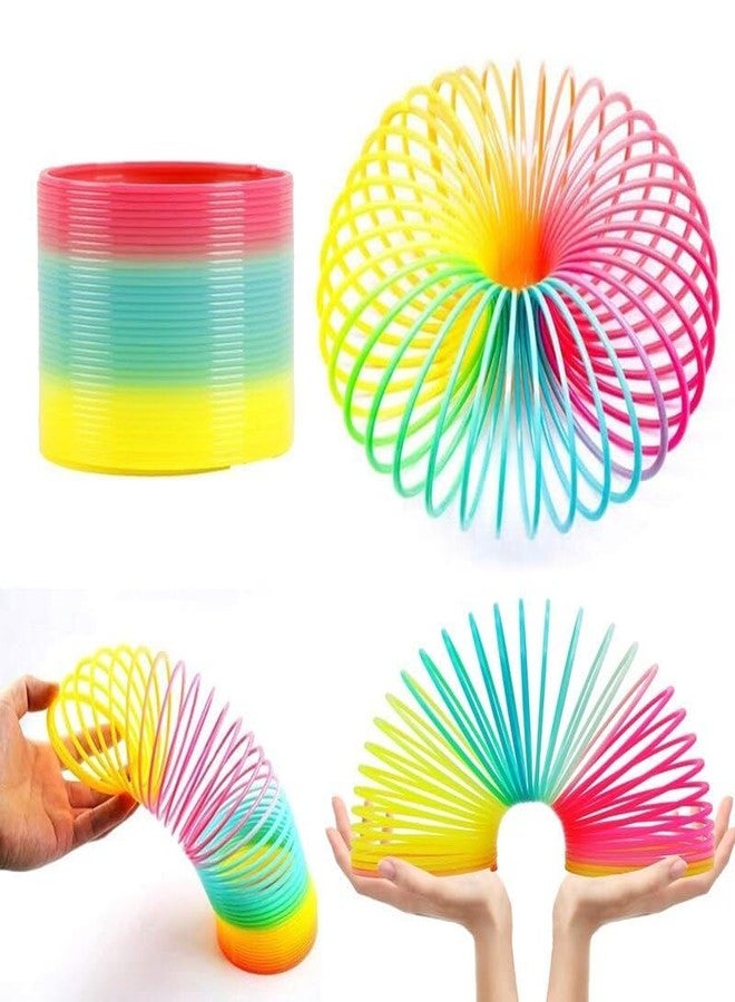 GNR Pack of 2 Magic Rainbow Spring Bouncy Expandable Slinky Toy for Kids | Best Birthday Return Gift - Image 1